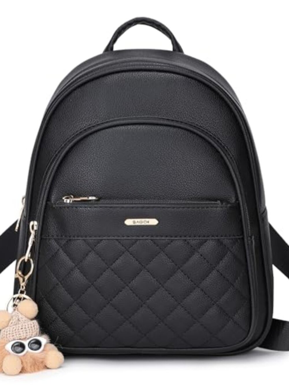 Mini Leather Backpack Purse for Women Small Backpack with Cartoon Charm Cute